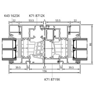 Drutex MB-86SI Stulpfenster Detailzeichnung