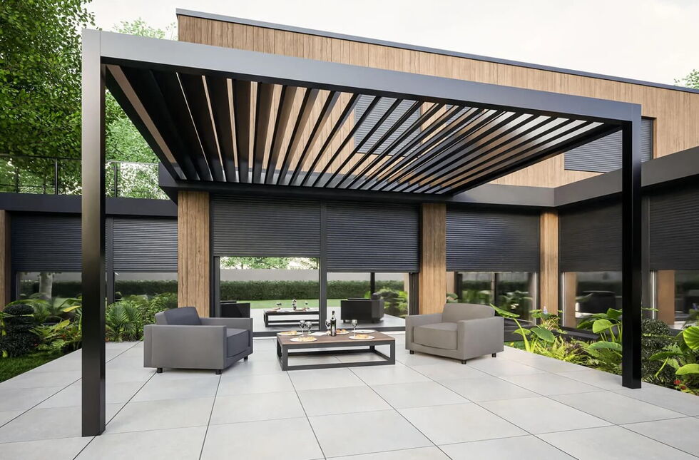 Pergola Anthrazit Terrasse