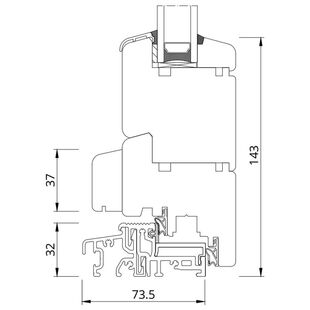 Drutex Softline 68 Balkontür mit Schwelle 32mm