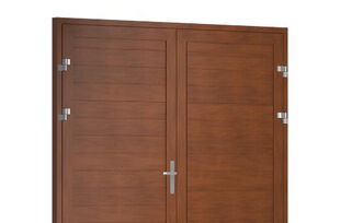 Industrieel sectionaaldeur met beglazing en loopdeur