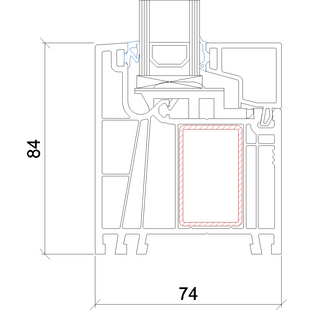 Gealan Linear Festverglasung 84mm - 7005