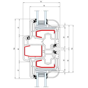 Gealan S 8000 Stulp 64mm Fenster Classic-Line schmaler Flügel 5-Kammer - 8080 8079