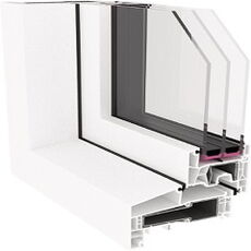 Kunststofffenster Kömmerling 76 AD K-Vision NL Profilschnitt