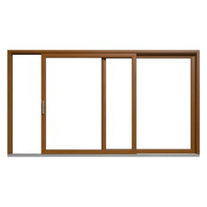 Kunststof hefschuifpui in Golden Oak