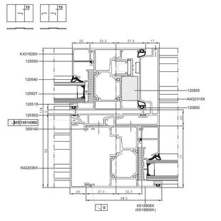 Aluprof MB-77 HS Tür 1flg Schiebeflügel und Fest Flügel Detail