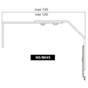 Raffstore Konsole der Oberschiene Führungselement NS45/BK45 Querschnitt
