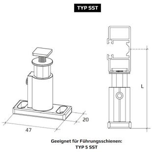 Raffstore Führungsschienen-Distanzhalter Typ SST