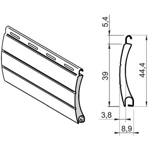 Lamelle PA39 Alu technische Zeichnung
