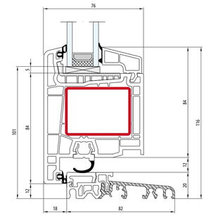 Salamander Streamline 76 Terassentür Türschwelle 20mm aussen öffnend Classic-Line - 351 030