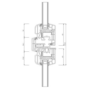 Schüco CT-70 AS mit Stulp 54mm Fenster Rondo  83mm - 9700 - 8867