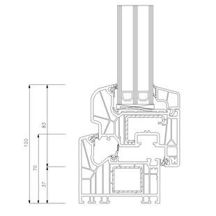 Schüco Living 82 MD Fenster - Rondo 120mm 9411-9441