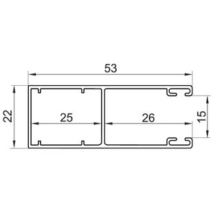Vorbaurollladen Führungsschiene PP 53mm