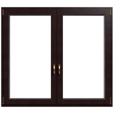 Hout-aluminium kozijnen Duoline grenen met notenboom