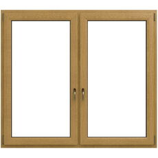 2-vleugelig kunststof kozijn in eikenlook