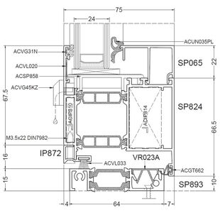 Aliplast Superial Türschwelle innen öffnend - SP824 - SP893