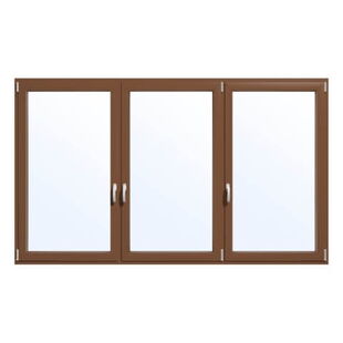 2-vleugelig aluminium kozijn in beigebruin