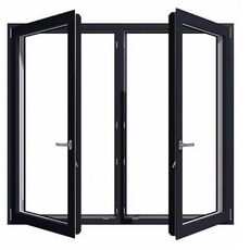 2-delig aluminium kozijn in antraciet, draai-kiep / draai-kiep