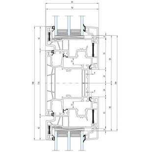 Aluplast energeto Neo Pfosten 94mm Fenster 160x45 060x27