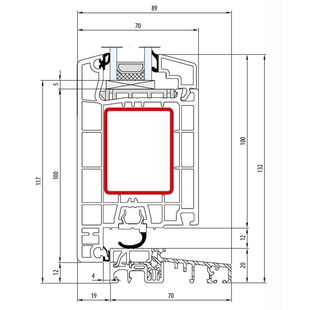 Aluplast IDEAL 4000 NL Türschwelle 20mm aussen öffnend Classic-Line 140x35