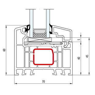 Aluplast IDEAL 4000 Casement Festverglasung 60mm - 100x55