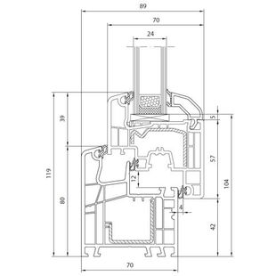 Kunststof kozijnen IDEAL 5000 Soft-Line profieldoorsnede