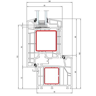 Aluplast IDEAL 7000 Tür außen öffnend Classic-Line 168mm - 170x03 - 170x35
