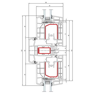 Aluplast IDEAL 7000 Pfosten 84mm Terrassentür innen öffnend Classic-Line - 170x41 - 170x30