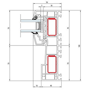 Aluplast Smart-Slide Flügel Fest - Horizontal