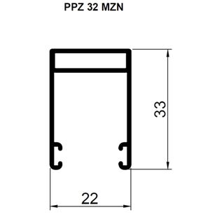 Raffstorekasten Führungsschiene PPZ 32 MZN