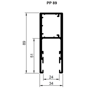 Rolltor Führungsschiene PP 89mm