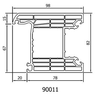 Drutex Iglo HS Flügelprofil Detailzeichnung