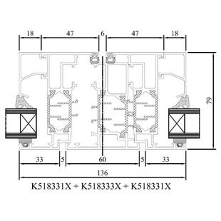Drutex MB 70 Stulpfenster Profil Detailzeichnung