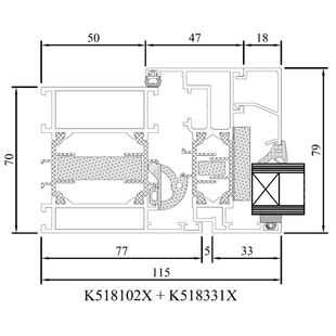 Aluminium kozijnprofiel MB-70HI