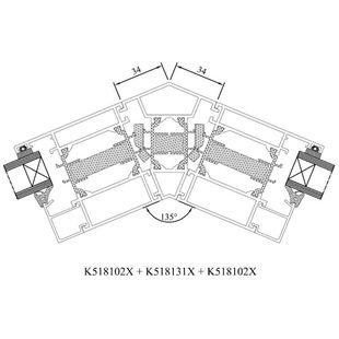 Drutex MB 70 HI Eckprofil 135° Detailansicht