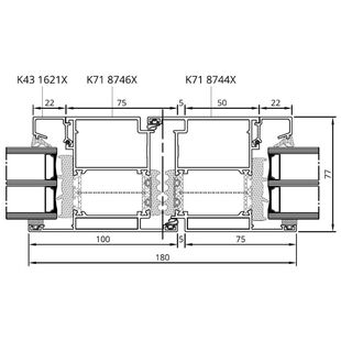 Drutex MB-86SI Tür nach aussen Stulptür Detailzeichnung