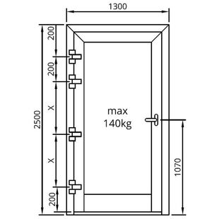 Drutex MB-86SI Türband 3flg 4 Stück 1250x2400 Details