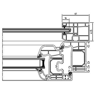 Einseitige Führungsschiene am Iglo 5 Profil