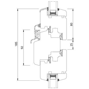Drutex Softline 68 Fenster Oberlicht Dreh-Kipp + Dreh-Kipp