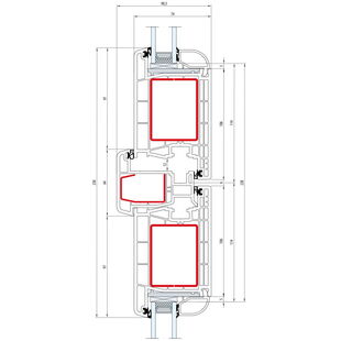 Gealan S 8000 Stulp 64mm Tür innen öffnend - 8080 - 8076