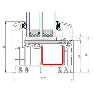 Gealan S 9000 Festverglasung 70mm - 6002