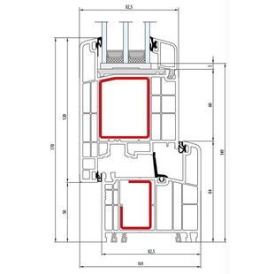 Gealan S 9000 Tür außen öffnend Classic-Line 170mm - 6016 - 6027