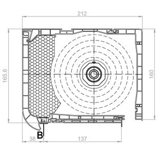 Aufsatzrollladen PMX Gurtausgang Kasten 160mm Typ B