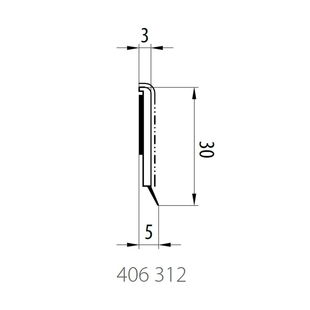 Salamander 406 312 vlakke afdeklijst met dichtlip 30mm