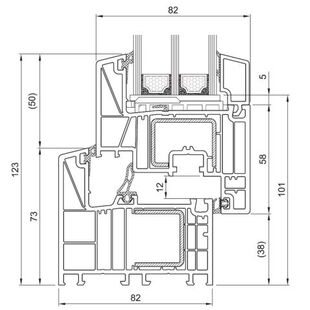Kunststof kozijnen bluEvolution 82 Classic profieldoorsnede