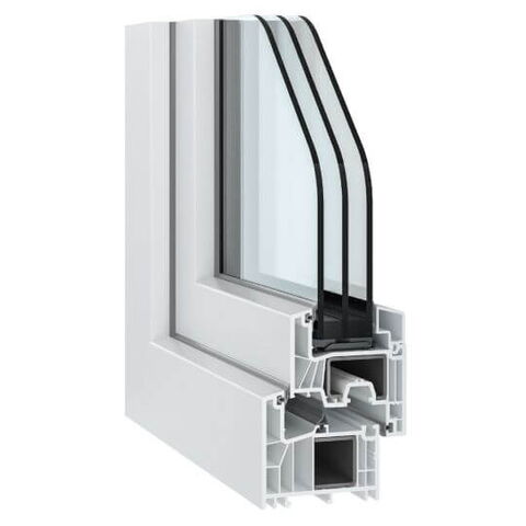 Kunststof kozijnen Salamander greenEvolution 76 flex / flex A profieldoorsnede