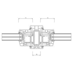 9190 - Statikpfosten 116-70 39mm (eckige glasleiste)
