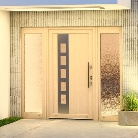 Haustür mit Seitenteile Ornamentglas