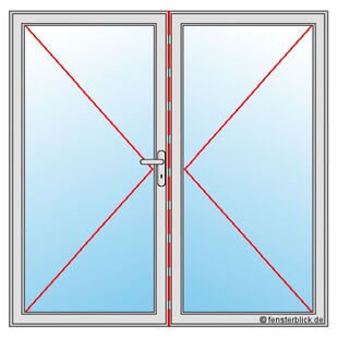 Zweiflügelige Nebeneingangstür mit Stulp