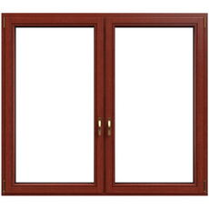 Houten kozijnen van grenen met mahonielazuur