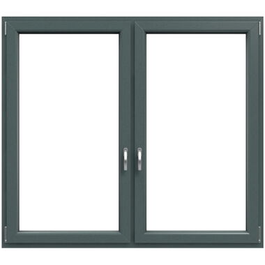 2-vleugelig kunststof kozijn in basaltgrijs